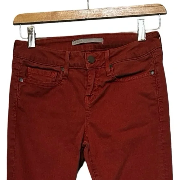 VINCE 5 Pocket Mid-Rise SKINNY Jeans w/Stretch Burnt Orange Women’s Size 26.